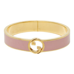 グッチ インターロッキングG バングル リング セット #S ゴールド ピンク メッキ レディース GUCCI 【中古】
