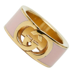グッチ インターロッキングG バングル リング セット #S ゴールド ピンク メッキ レディース GUCCI 【中古】