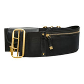 ディオール サドル ベルト ブラック ファブリック レザー レディース Dior 【中古】
