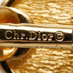 ディオール ロゴ ラウンド イヤリング ゴールド メッキ レディース Dior 【中古】