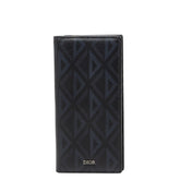 ディオール CDダイヤモンド バーティカル ロングウォレット 長財布 ブラック ネイビー PVC メンズ Dior 【中古】
