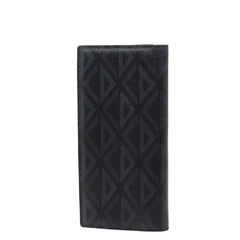 ディオール CDダイヤモンド バーティカル ロングウォレット 長財布 ブラック ネイビー PVC メンズ Dior 【中古】
