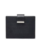 グッチ GGキャンバス - 手帳 手帳カバー 115240 ブラック キャンバス レザー レディース GUCCI 【中古】