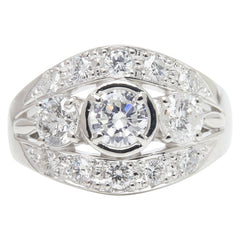 Pt900 プラチナ ダイヤ0.435ct ダイヤ0.50ct ダイヤ0.63ct リング 指輪 レディース 10.5号 【中古】