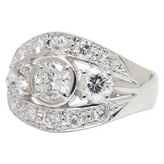 Pt900 プラチナ ダイヤ0.435ct ダイヤ0.50ct ダイヤ0.63ct リング 指輪 レディース 10.5号 【中古】