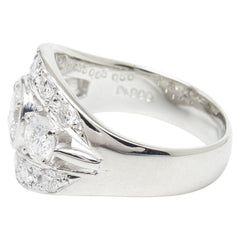 Pt900 プラチナ ダイヤ0.435ct ダイヤ0.50ct ダイヤ0.63ct リング 指輪 レディース 10.5号 【中古】