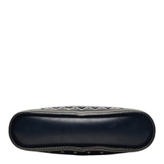 サンローラン ヴィンテージ Yカット アウト ショルダーバッグ ネイビー レザー レディース SAINT LAURENT 【中古】