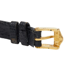 グッチ ベルト(社外品) 腕時計 クオーツ ブラック文字盤 ステンレススチール レザー レディース GUCCI 【中古】