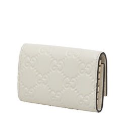 グッチ グッチシマ リボン キーケース 6連 388682 ホワイト レザー レディース GUCCI 中古