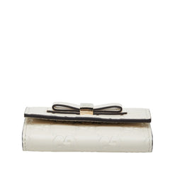 グッチ グッチシマ リボン キーケース 6連 388682 ホワイト レザー レディース GUCCI 中古