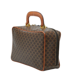 セリーヌ マカダム ハンドバッグ ブラウン PVC レザー レディース CELINE 【中古】