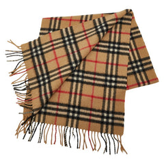 バーバリー ノバチェック マフラー ベージュ マルチカラー カシミヤ レディース BURBERRY 中古