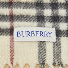 バーバリー ノバチェック リバーシブル マフラー ベージュ マルチカラー カシミヤ レディース BURBERRY 【中古】