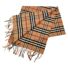 バーバリー ノバチェック マフラー ブラウン マルチカラー ウール カシミヤ レディース BURBERRY 【中古】