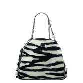 ステラマッカートニー ゼブラ ファラベラ チェーン ショルダーバッグ トートバッグ ホワイト ブラック ボア レディース Stella McCartney 中古