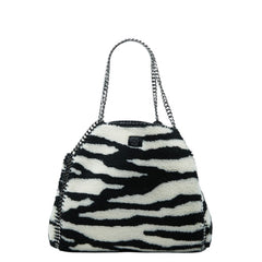 ステラマッカートニー ゼブラ ファラベラ チェーン ショルダーバッグ トートバッグ ホワイト ブラック ボア レディース Stella McCartney 中古