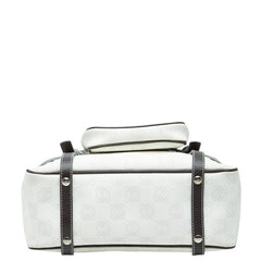 ロエベ リピートアナグラム ハンドバッグ ホワイト ブラウン PVC レザー レディース LOEWE 【中古】