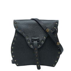 セリーヌ スタッズ 斜め掛け ミニショルダーバッグ ポシェット ブラック レザー レディース CELINE 【中古】