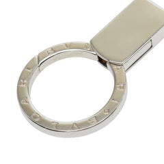 ブルガリ ブルガリブルガリ マン ダブル キーリング シルバー ブラウン メタル パテントレザー メンズ BVLGARI 【中古】