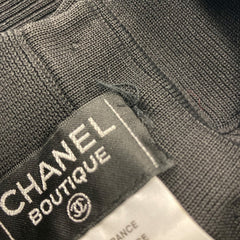シャネル ハイネックリブ 半袖 ニット サイズ:36 P09543V00379 ブラック コットン レディース CHANEL 【中古】