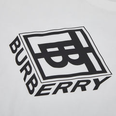 バーバリー ロゴ カットソー 半袖Tシャツ サイズ:M ホワイト コットン メンズ BURBERRY 【中古】