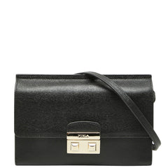 フルラ ベラ 斜め掛け ショルダーバッグ クロスボディ ブラック レザー レディース Furla 【中古】