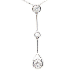 Pt900 プラチナ Pt850 プラチナ ダイヤ0.30ct ペンダント ネックレス レディース 【中古】