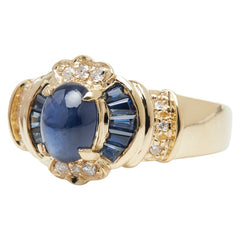 K18YG イエローゴールド サファイア1.62ct ダイヤ0.08ct リング 指輪 レディース 12号 【中古】