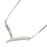 Pt850 プラチナ ダイヤ0.05ct GINZA TANAKA ネックレス レディース 【中古】