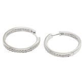 K14WG ホワイトゴールド ダイヤ0.82ct フープピアス ピアス レディース 【中古】