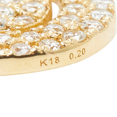 K18YG イエローゴールド ダイヤ0.20ct スマイリー ペンダント ネックレス レディース 【中古】