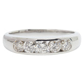 Pt850 プラチナ ダイヤ0.68ct 一文字リング リング 指輪 レディース 13号 【中古】