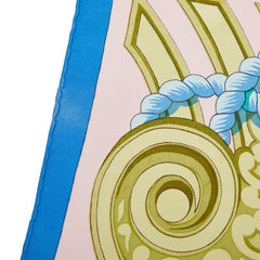 エルメス カレ90 Tribord 帆船 スカーフ ブルー ピンク マルチカラー シルク レディース HERMES 【中古】