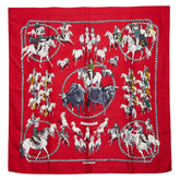 エルメス カレ90 LA CAMARGUE カマルグ スカーフ レッド マルチカラー レディース HERMES 【中古】