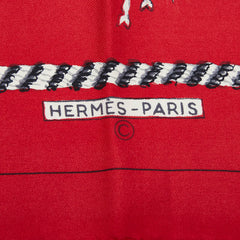 エルメス カレ90 LA CAMARGUE カマルグ スカーフ レッド マルチカラー レディース HERMES 【中古】