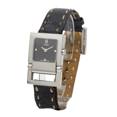 フェンディ オロロジ 腕時計 5200L クオーツ ブラック文字盤 ステンレススチール レザー レディース FENDI 【中古】