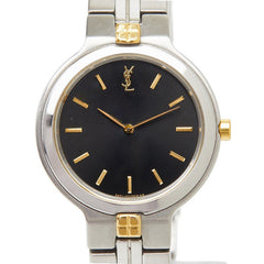 サンローラン 腕時計 5421-H13839 クオーツ ブラック文字盤 ステンレススチール レディース SAINT LAURENT 【中古】