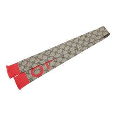 グッチ GGスプリーム スカーフ ネックボウ 681909 ベージュ レッド シルク レディース GUCCI 【中古】