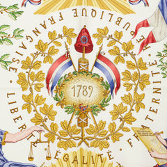 エルメス カレ90 LIBERTE EGALITE FRATERNITE REPUBLIQUE FRANCAISE 1789年 フランス革命を記念して スカーフ ブルー マルチカラー レディース HERMES 【中古】