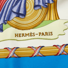 エルメス カレ90 LIBERTE EGALITE FRATERNITE REPUBLIQUE FRANCAISE 1789年 フランス革命を記念して スカーフ ブルー マルチカラー レディース HERMES 【中古】