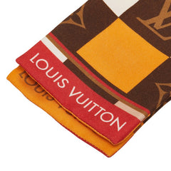 ルイ ヴィトン モノグラム バンドー スカーフ M68647 ブラウン系 シルク レディース LOUIS VUITTON 【中古】