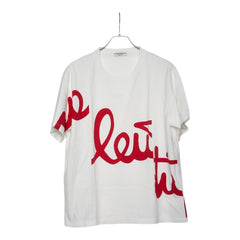 ヴァレンティノ ロゴ 再構築 Tシャツ 半袖 サイズM ホワイト レッド コットン メンズ VALENTINO 【中古】