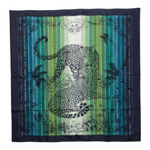 エルメス カレ90 JUNGLE LOVE ジャングルラブ スカーフ 大判 グリーン ネイビー マルチカラー シルク レディース HERMES 【中古】