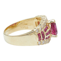 K18YG イエローゴールド ルビー0.82ct ダイヤ0.42ct リング 指輪 レディース 10.5号 【中古】