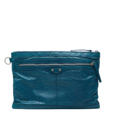 バレンシアガ クラシック クリップL スタッズ クラッチバッグ 273023 ブルー レザー レディース BALENCIAGA 【中古】