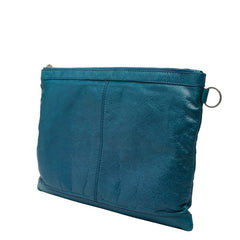 バレンシアガ クラシック クリップL スタッズ クラッチバッグ 273023 ブルー レザー レディース BALENCIAGA 【中古】
