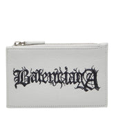 バレンシアガ DIY METAL ロゴ カードケース 小銭入れ ホワイト ブラック レザー レディース BALENCIAGA 中古