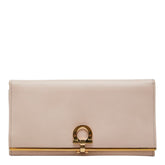 サルヴァトーレフェラガモ ガンチーニ ロングウォレット 長財布 GJ-224633 ピンク ゴールド レザー レディース Salvatore Ferragamo 【中古】