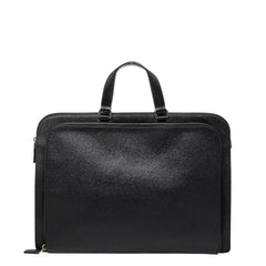 プラダ 三角ロゴプレート ビジネスバッグ ブリーフケース ブラック レザー メンズ PRADA 【中古】