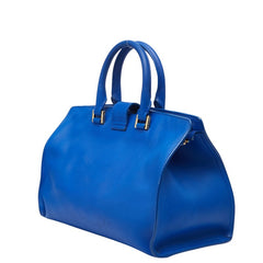 サンローラン Yライン プチカバス ハンドバッグ ショルダーバッグ 2WAY 311210 ブルー レザー レディース SAINT LAURENT 【中古】